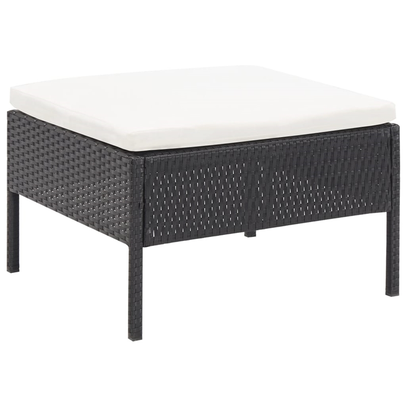 Afuera Living Contemporary Poly Rattan Medium Garden Lounge Set in Black