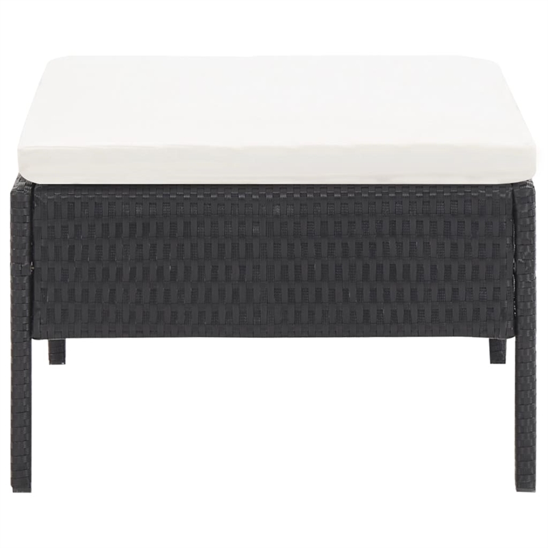 Afuera Living Contemporary Poly Rattan Medium Garden Lounge Set in Black