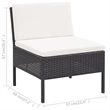 Afuera Living Contemporary Poly Rattan Medium Garden Lounge Set in Black