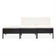 Afuera Living Contemporary Poly Rattan Medium Garden Lounge Set in Black