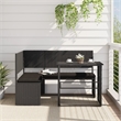 Afuera Living Contemporary Synthetic Poly Rattan Small Sofa in Black