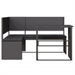 Afuera Living Contemporary Synthetic Poly Rattan Small Sofa in Black