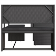 Afuera Living Contemporary Synthetic Poly Rattan Small Sofa in Black