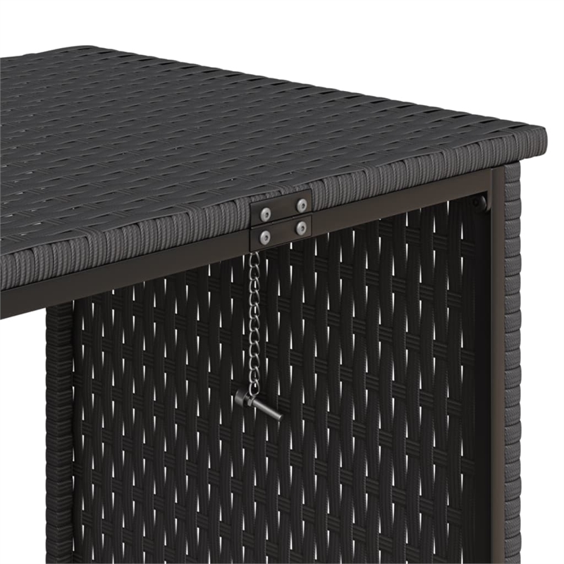 Afuera Living Contemporary Synthetic Poly Rattan Small Sofa in Black
