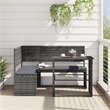 Afuera Living Contemporary Synthetic Poly Rattan Sofa in Gray