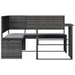 Afuera Living Contemporary Synthetic Poly Rattan Sofa in Gray