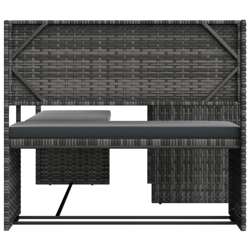 Afuera Living Contemporary Synthetic Poly Rattan Sofa in Gray