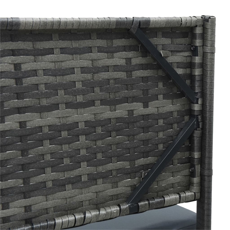 Afuera Living Contemporary Synthetic Poly Rattan Sofa in Gray