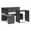 Afuera Living Contemporary Synthetic Poly Rattan Sofa in Gray