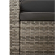 Afuera Living Contemporary 3 Piece Poly Rattan Garden Lounge Set in Gray