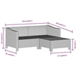 Afuera Living Contemporary 3 Piece Poly Rattan Garden Lounge Set in Gray