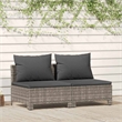 Afuera Living Contemporary Synthetic Poly Rattan Sofa in Gray
