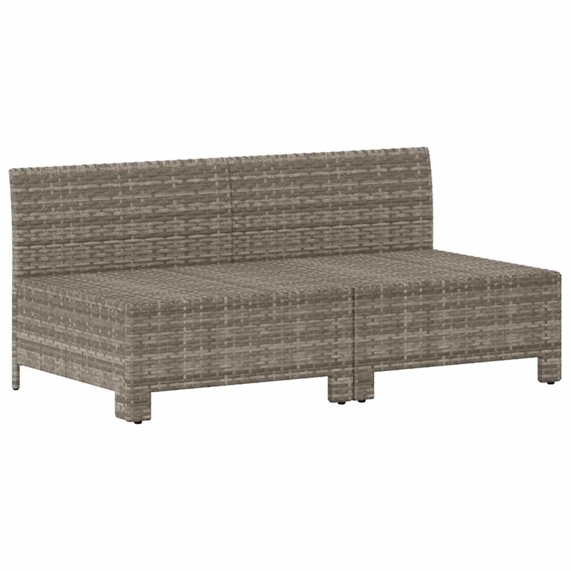 Afuera Living Contemporary Synthetic Poly Rattan Sofa in Gray
