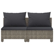 Afuera Living Contemporary Synthetic Poly Rattan Sofa in Gray