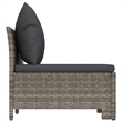 Afuera Living Contemporary Synthetic Poly Rattan Sofa in Gray