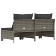 Afuera Living Contemporary Synthetic Poly Rattan Sofa in Gray