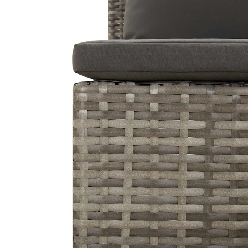 Afuera Living Contemporary Synthetic Poly Rattan Sofa in Gray
