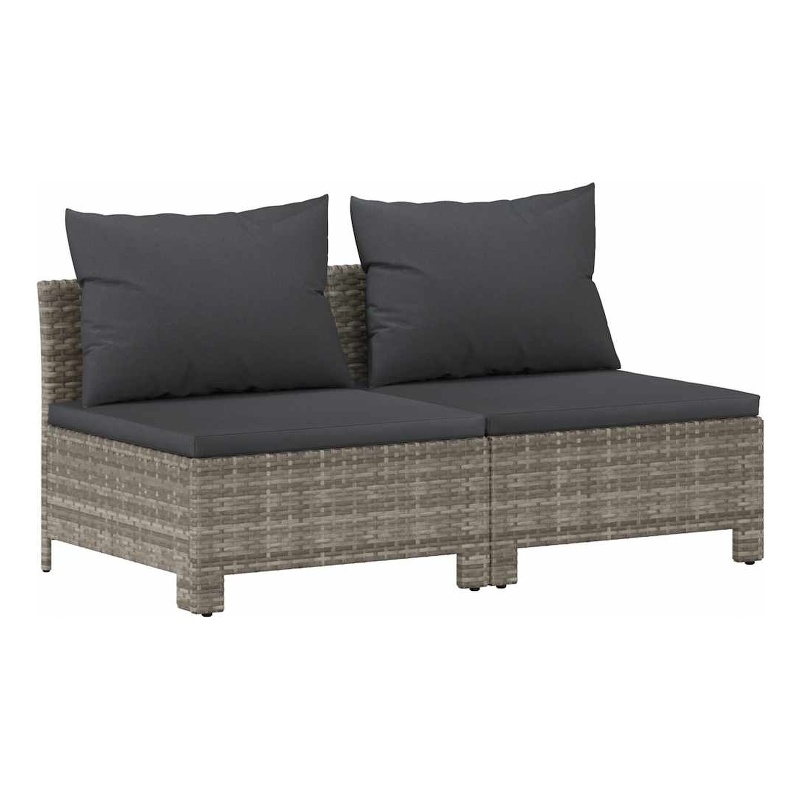 Afuera Living Contemporary Synthetic Poly Rattan Sofa in Gray