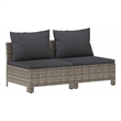 Afuera Living Contemporary Synthetic Poly Rattan Sofa in Gray