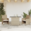 Afuera Living Contemporary 3 Piece Poly Rattan Small Bistro Set in Beige