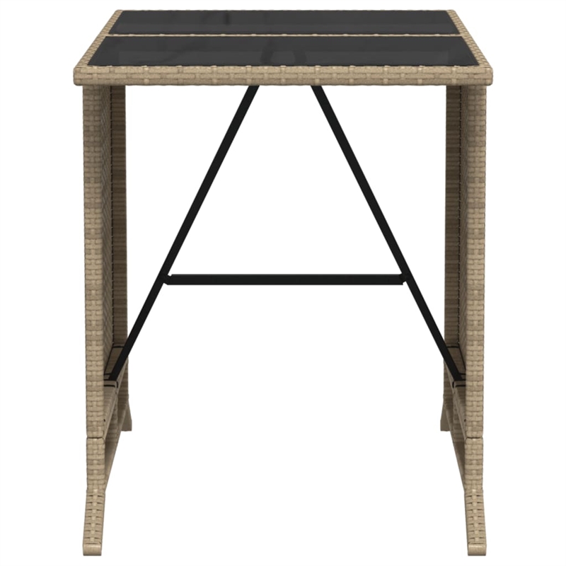 Afuera Living Contemporary 3 Piece Poly Rattan Small Bistro Set in Beige