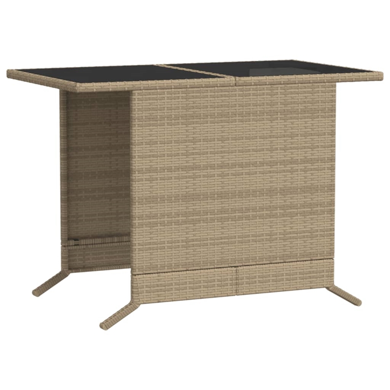 Afuera Living Contemporary 3 Piece Poly Rattan Small Bistro Set in Beige