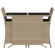 Afuera Living Contemporary 3 Piece Poly Rattan Small Bistro Set in Beige