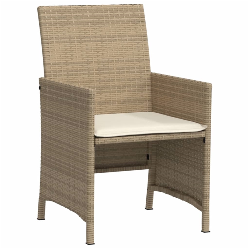 Afuera Living Contemporary 3 Piece Poly Rattan Small Bistro Set in Beige