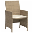 Afuera Living Contemporary 3 Piece Poly Rattan Small Bistro Set in Beige