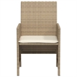 Afuera Living Contemporary 3 Piece Poly Rattan Small Bistro Set in Beige