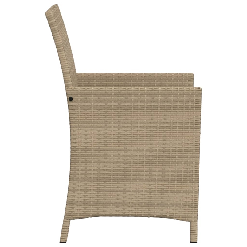 Afuera Living Contemporary 3 Piece Poly Rattan Small Bistro Set in Beige