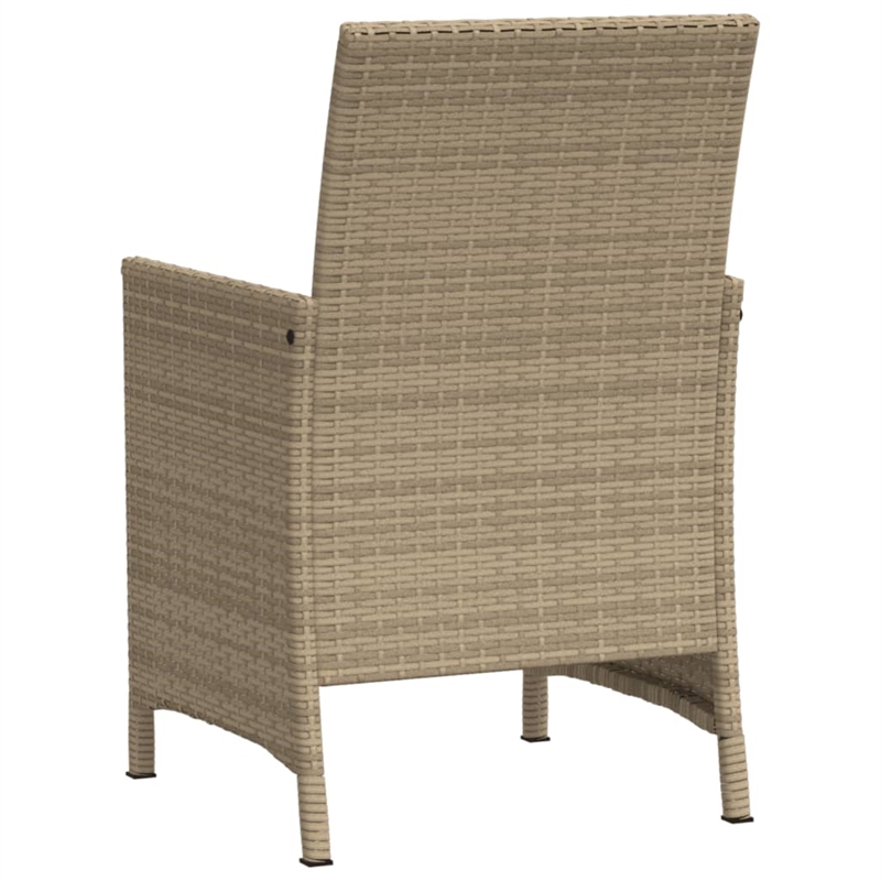 Afuera Living Contemporary 3 Piece Poly Rattan Small Bistro Set in Beige