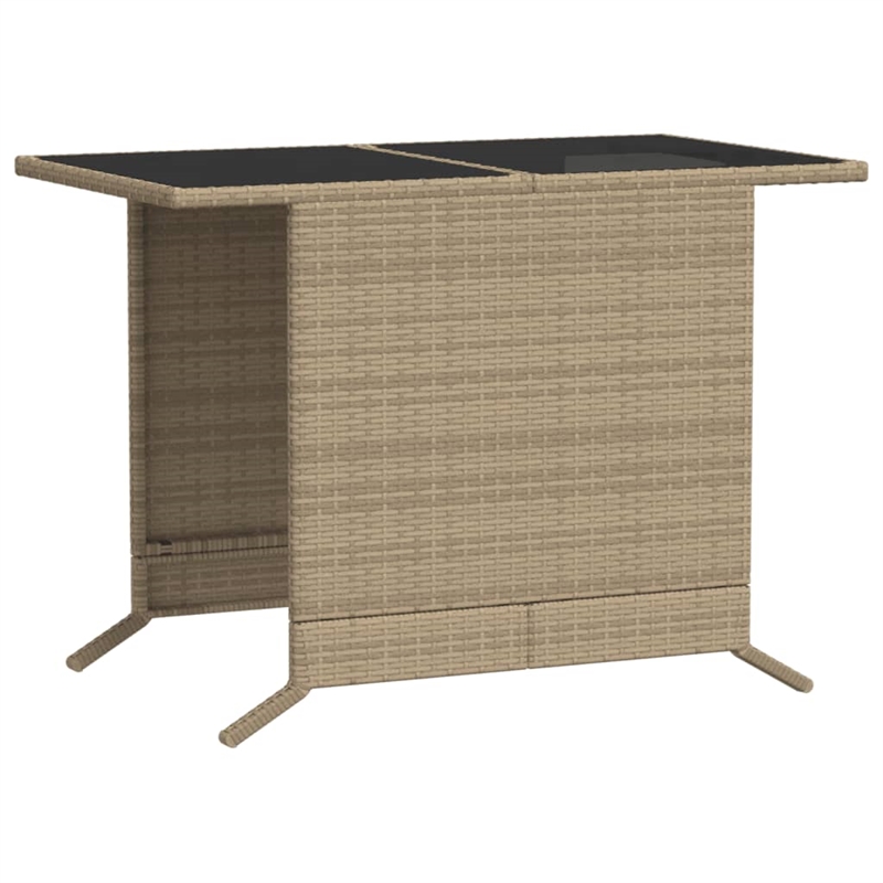Afuera Living Contemporary 3 Piece Poly Rattan Small Bistro Set in Beige