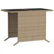 Afuera Living Contemporary 3 Piece Poly Rattan Small Bistro Set in Beige