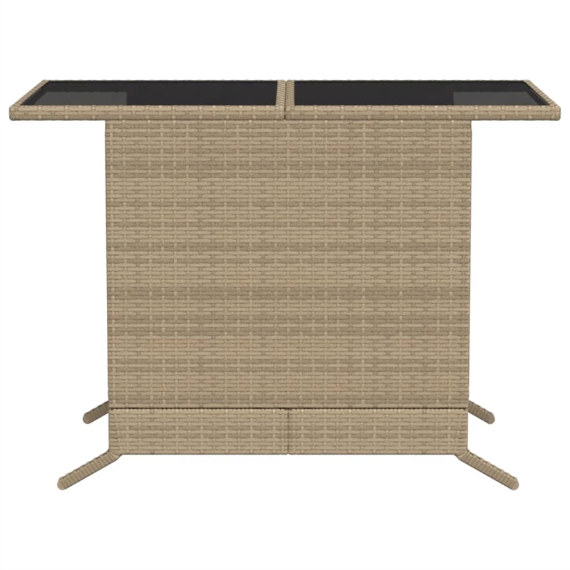 Afuera Living Contemporary 3 Piece Poly Rattan Small Bistro Set in Beige