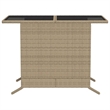 Afuera Living Contemporary 3 Piece Poly Rattan Small Bistro Set in Beige