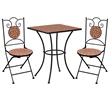 Afuera Living Powder-Coated Iron Small Bistro Set in Terracotta