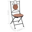 Afuera Living Powder-Coated Iron Small Bistro Set in Terracotta