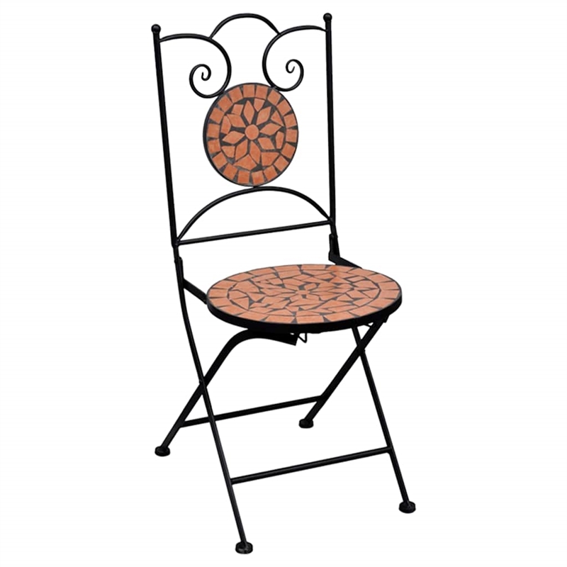 Afuera Living Powder-Coated Iron Small Bistro Set in Terracotta