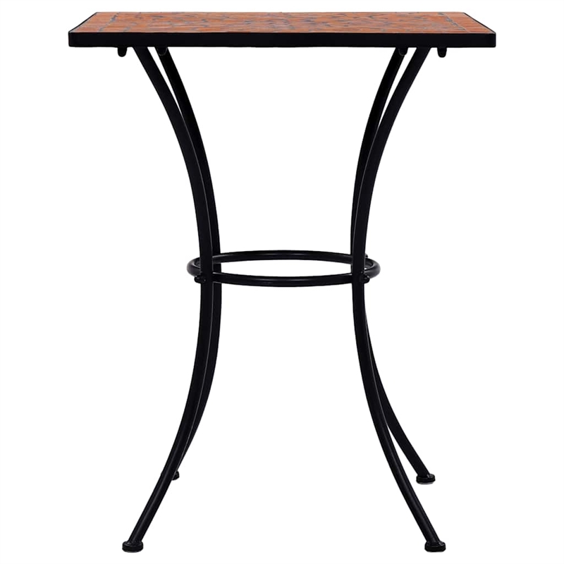 Afuera Living Powder-Coated Iron Small Bistro Set in Terracotta