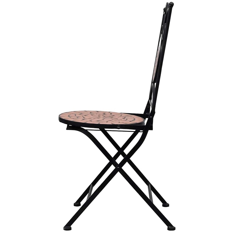 Afuera Living Powder-Coated Iron Small Bistro Set in Terracotta