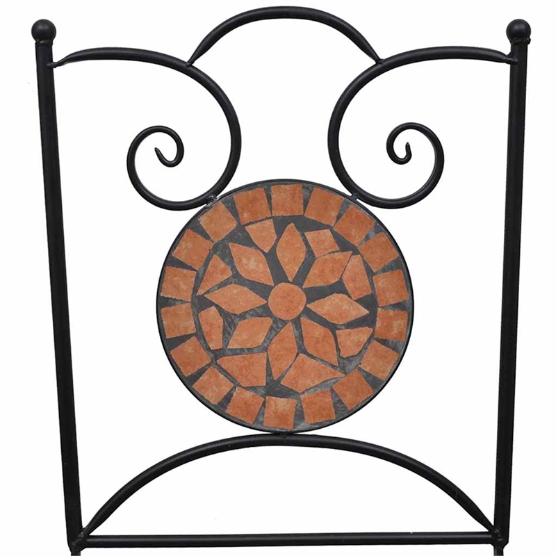 Afuera Living Powder-Coated Iron Small Bistro Set in Terracotta