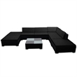 Afuera Living 8 Piece Poly Rattan Large Garden Lounge Set in Black