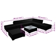 Afuera Living 8 Piece Poly Rattan Large Garden Lounge Set in Black