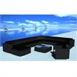 Afuera Living Contemporary 12 Piece Poly Rattan Lounge Set in Black