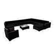 Afuera Living Contemporary 12 Piece Poly Rattan Lounge Set in Black