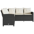 Afuera Living Contemporary Synthetic Poly Rattan Sofa Black/Cream