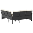 Afuera Living Contemporary Synthetic Poly Rattan Sofa Black/Cream