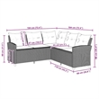 Afuera Living Contemporary Synthetic Poly Rattan Sofa Black/Cream