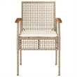 Afuera Living 4 Piece Poly Rattan Garden Lounge Set in Brown/Beige